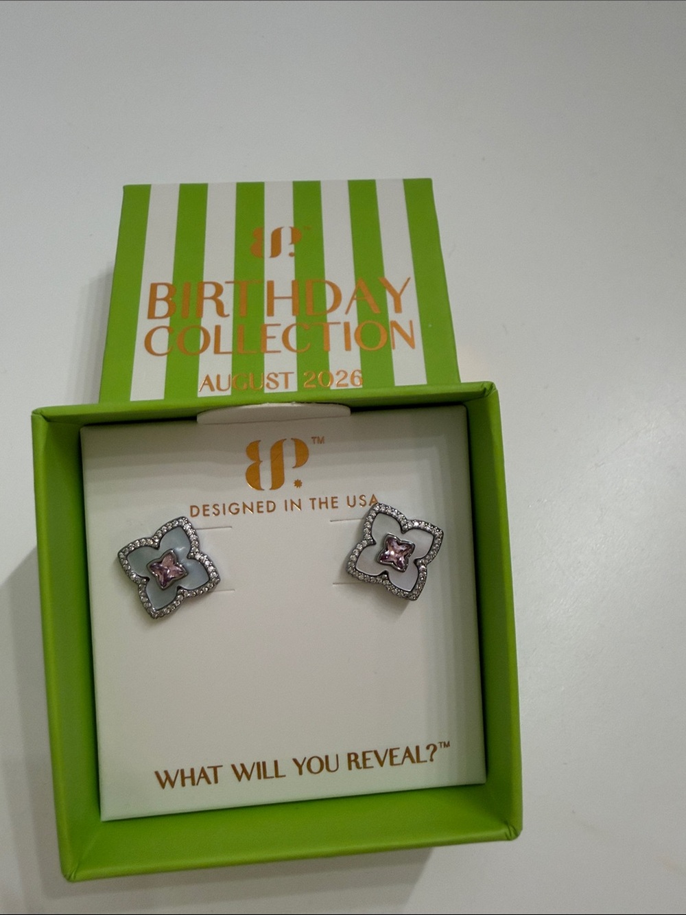 BP August Birthday Clover studs